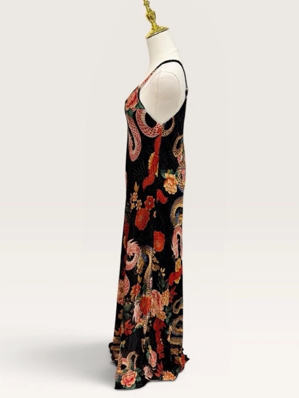 Johnny Was Small Kanako-Levi Bias Cut Burnout Maxi Dress NWT $400 Dragon Floral - Picture 6 of 13